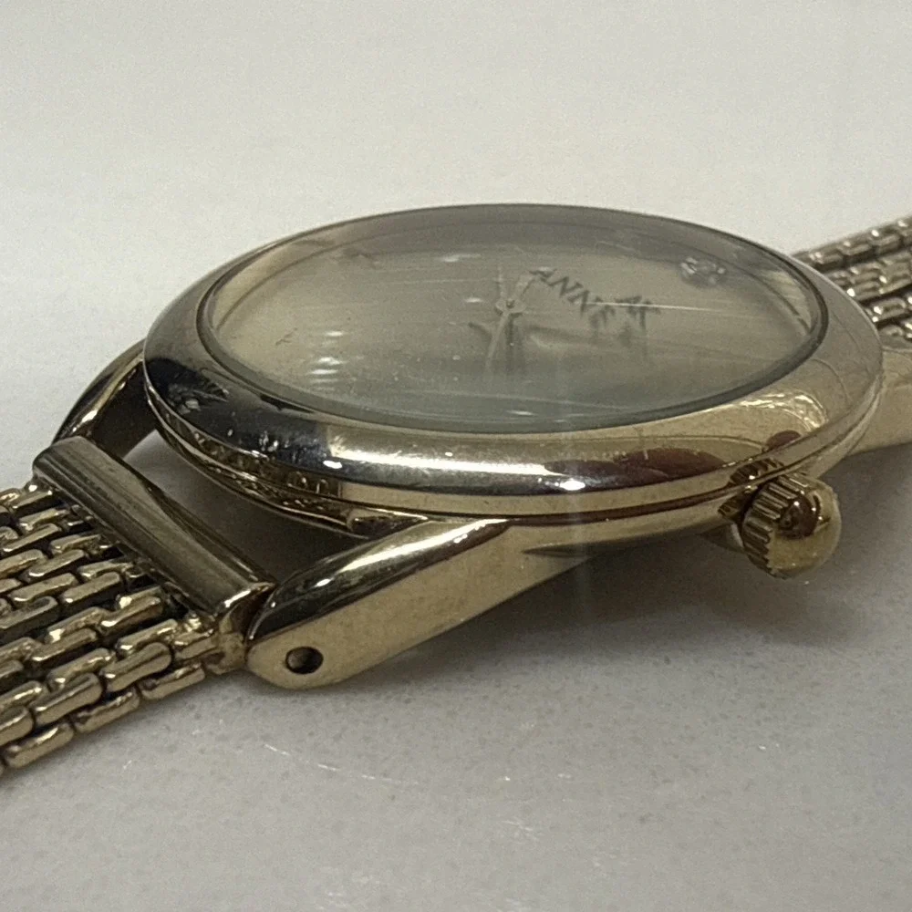 Anne Klein Ladies Watch Multi Strand Band Bracelet Diamond Gold Tone New Battery